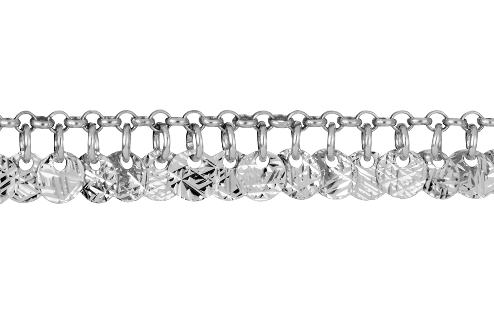 Sterling silver diamond cut multiplate bracelet