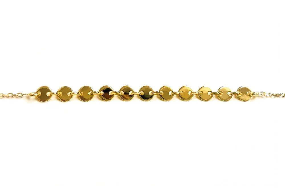 Pulsera plata 925 mini plaquitas 4mm