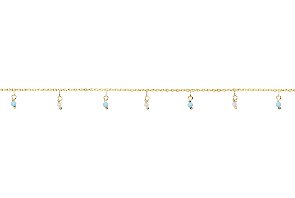 Sterling silver mini pearls & mini stones bracelet