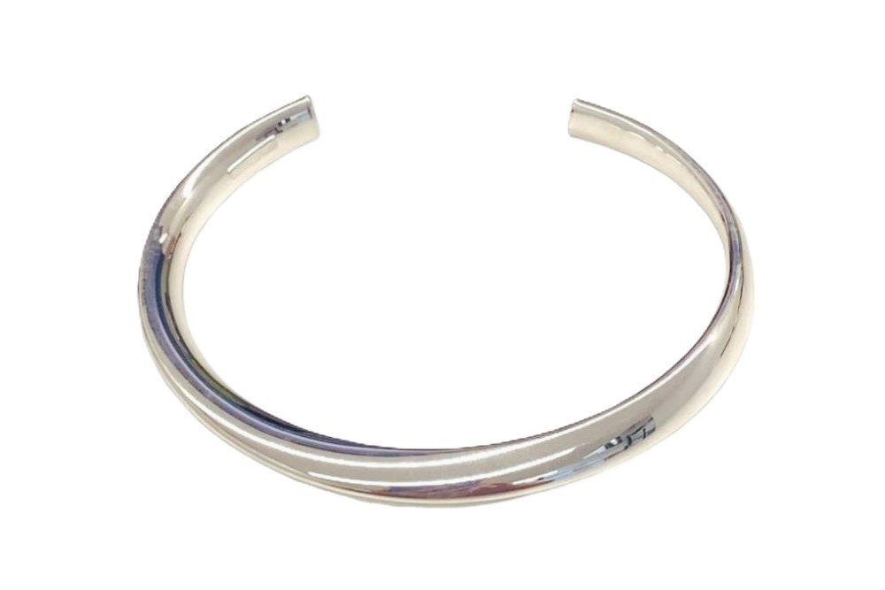 Brazalete esclava plata 925 medio giro tubo 3x6mm