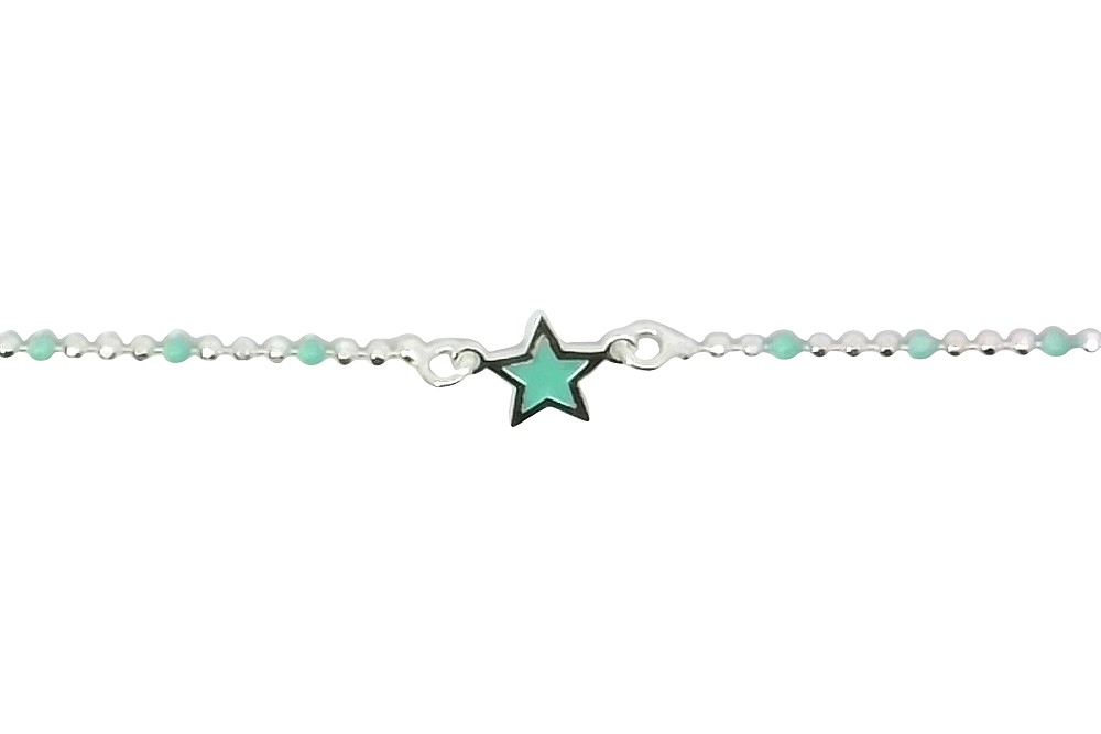 Pulsera plata 925 estrella esmaltada