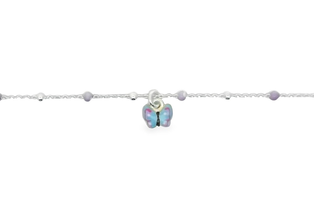 Sterling silver enamel butterfly bracelet