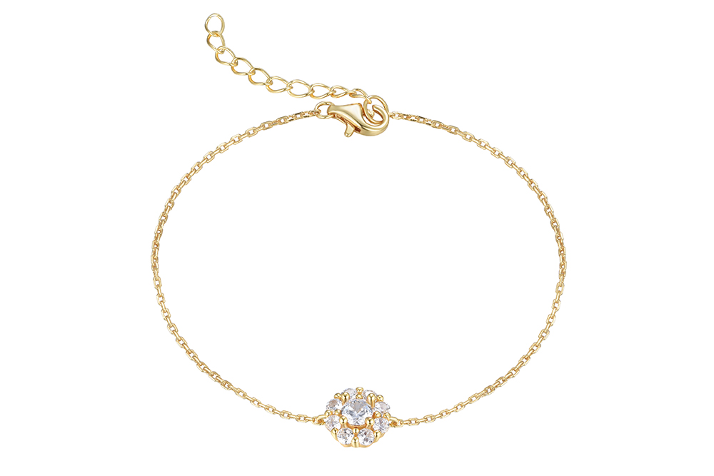 Pulsera plata 925 flor zirconita