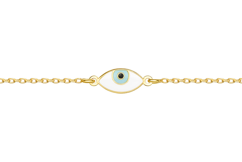 [16375B16E3EMXDO] Pulsera plata 925 ojo turco 5x11mm (Oro)