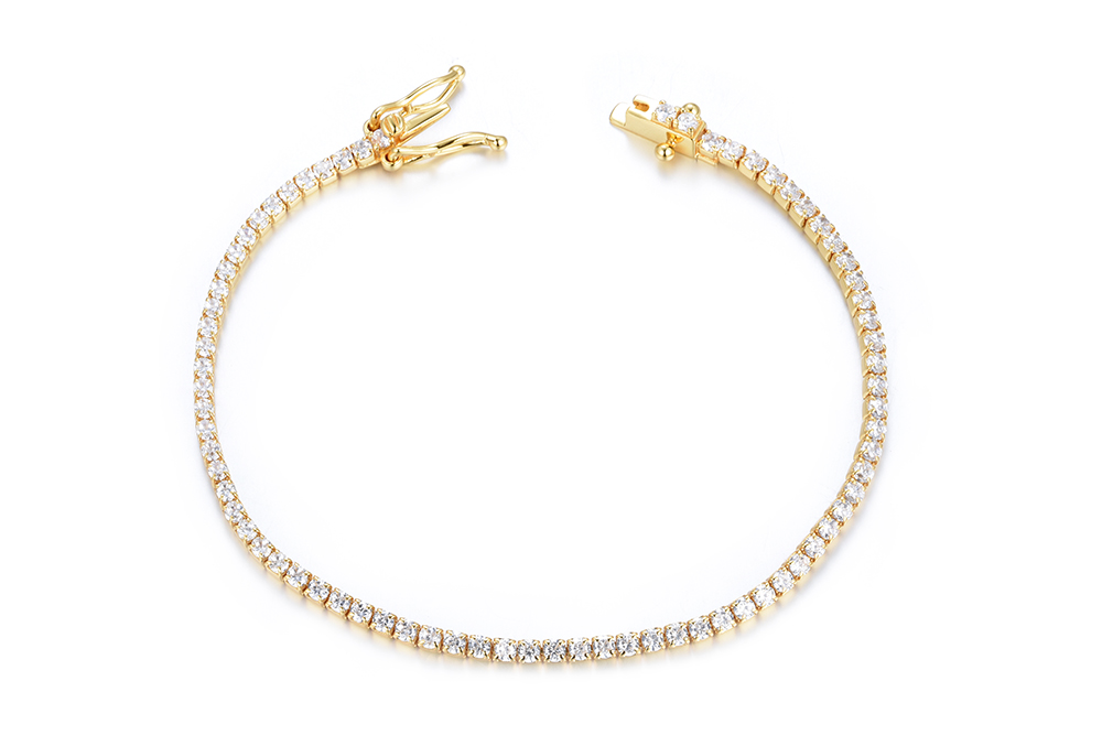 Sterling silver riviere 2mm zirconia bracelet