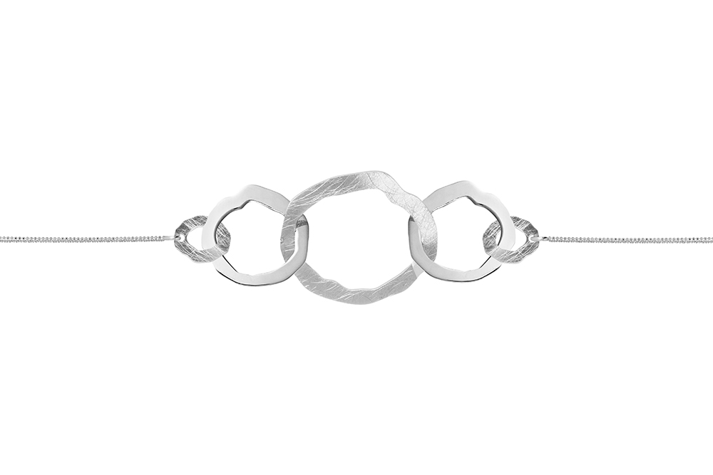 Pulsera plata 925 ovalos irregulares