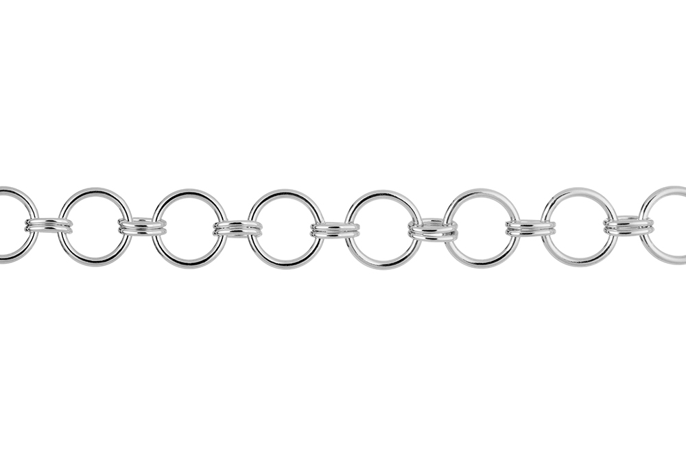 Sterling silver 8 and 5mm rings bracelet