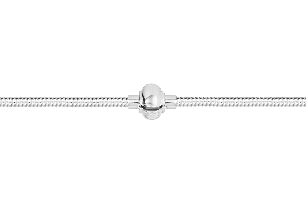 Sterling silver snake chain charm bracelet