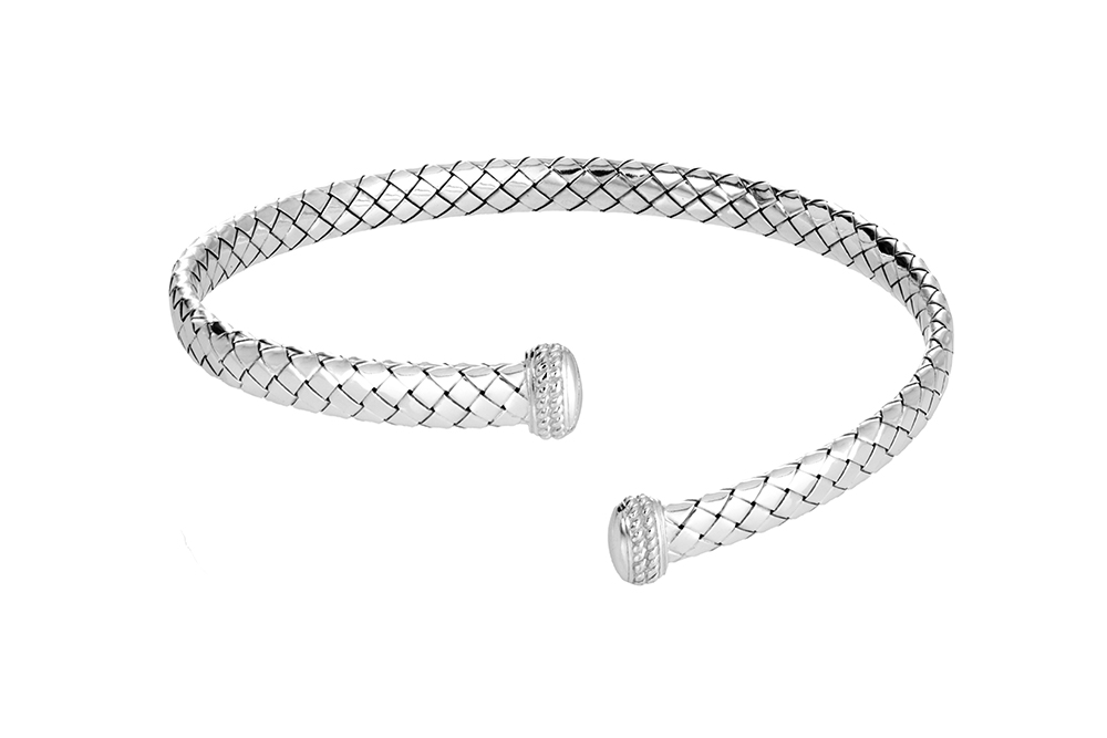 [16799BPL] Sterling silver braided bracelet (Sterling silver)