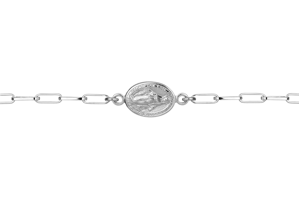 Sterling silver miraculous virgin bracelet