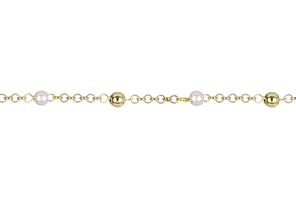 Sterling silver pearl & bead 4mm bracelet