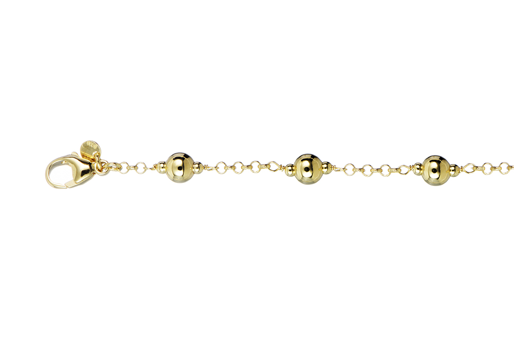 Pulsera plata 925 6 bolas 6mm