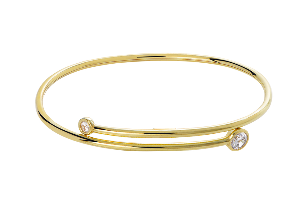 Sterling silver two zirconia bracelet