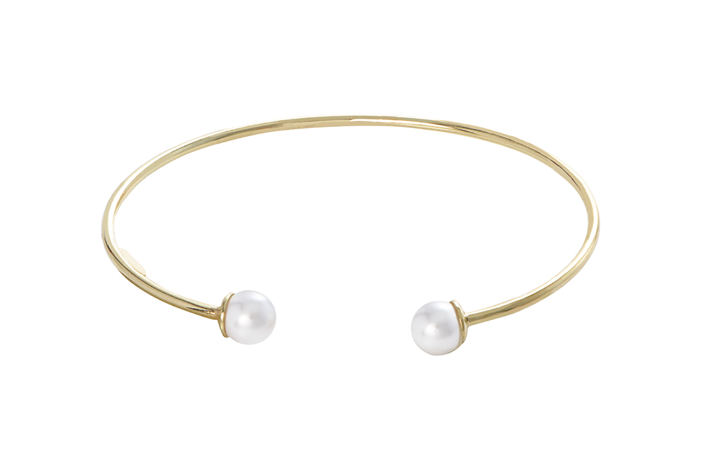 Brazalete plata 925 dos perlas de 6mm