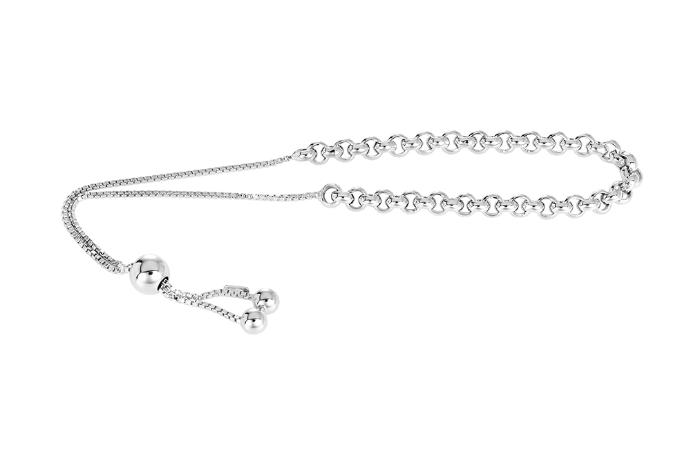[16989BPL] Sterling silver rolo chain bracelet (Sterling silver)