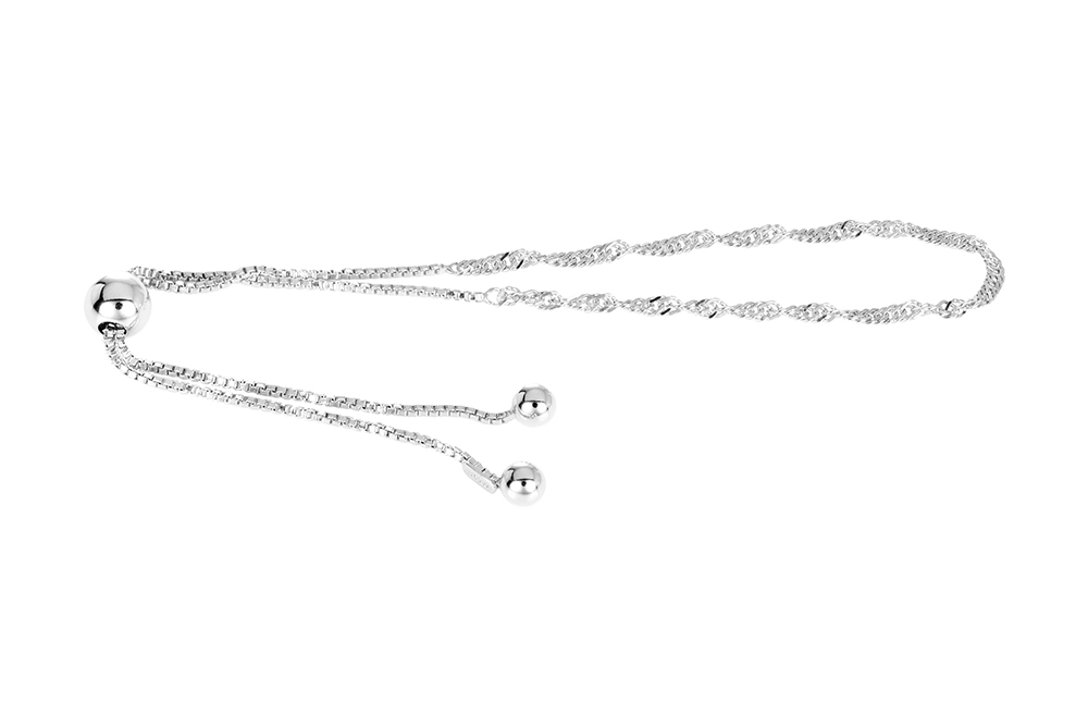 [16990BPL] Sterling silver singapur chain bracelet (Sterling silver)