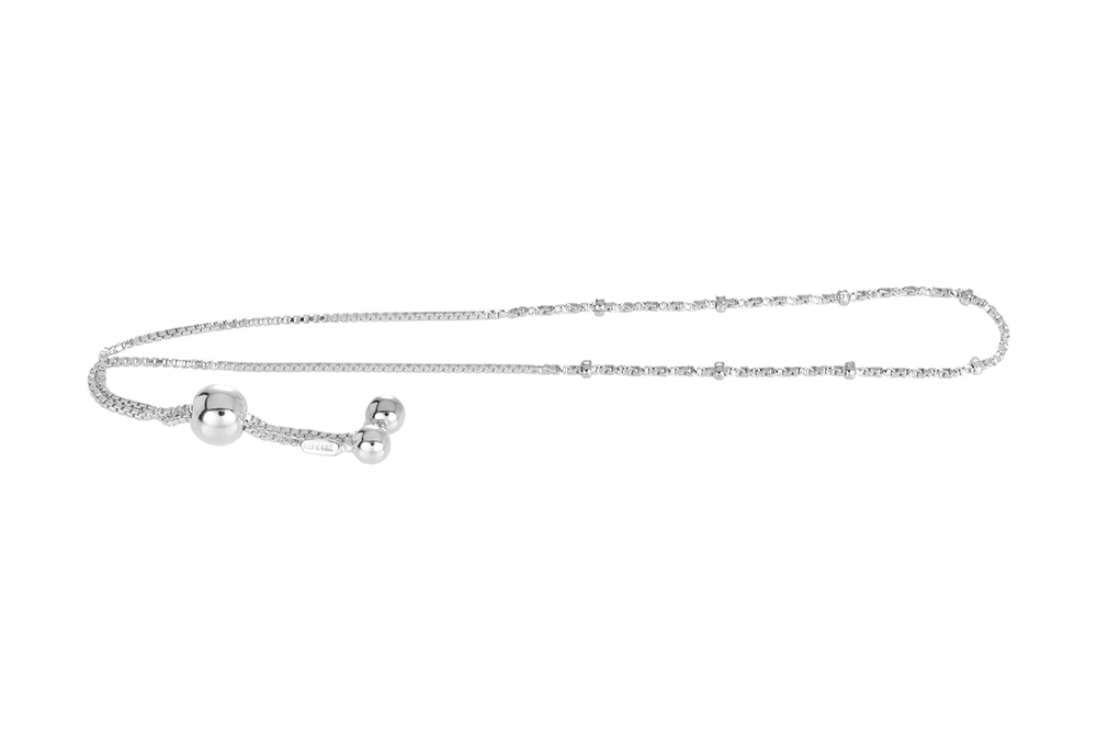 Pulsera plata 925 cadena veneciana con donuts 1.8mm