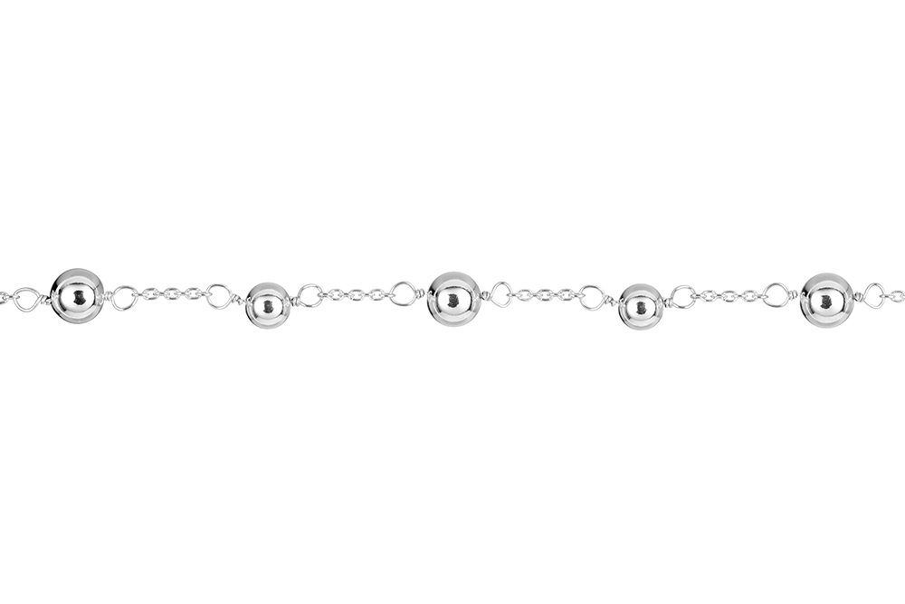 [16992B16A5PL] Pulsera plata 925 bolas de 4 y 5mm intercaladas (Plata)