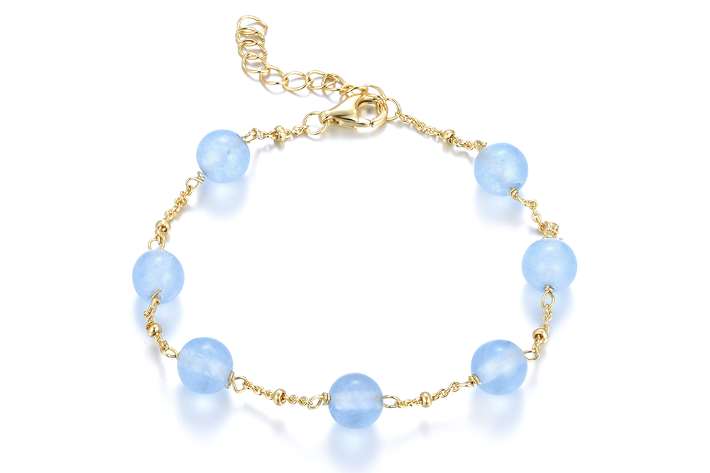 Pulsera plata 925 bola 6mm piedras semipreciosas
