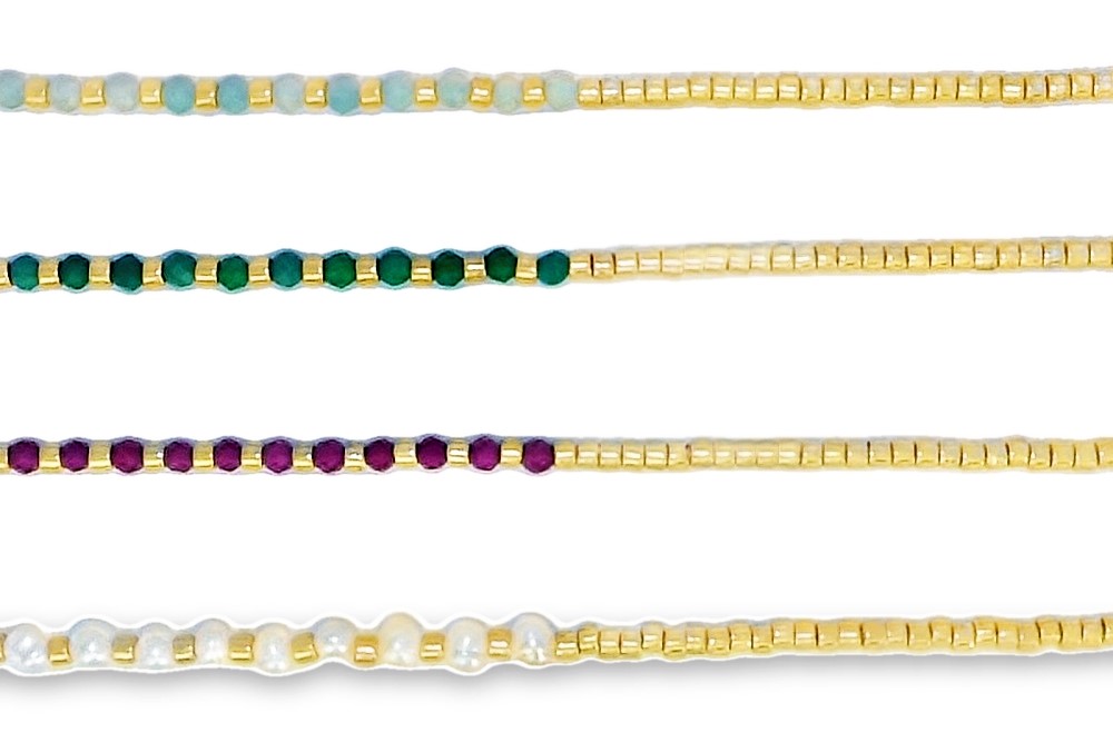 Sterling silver mijuki & semiprecious stones bracelet