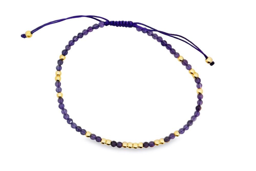 Pulsera plata 925 piedras semipreciosas cierre ajustable cordón macramé