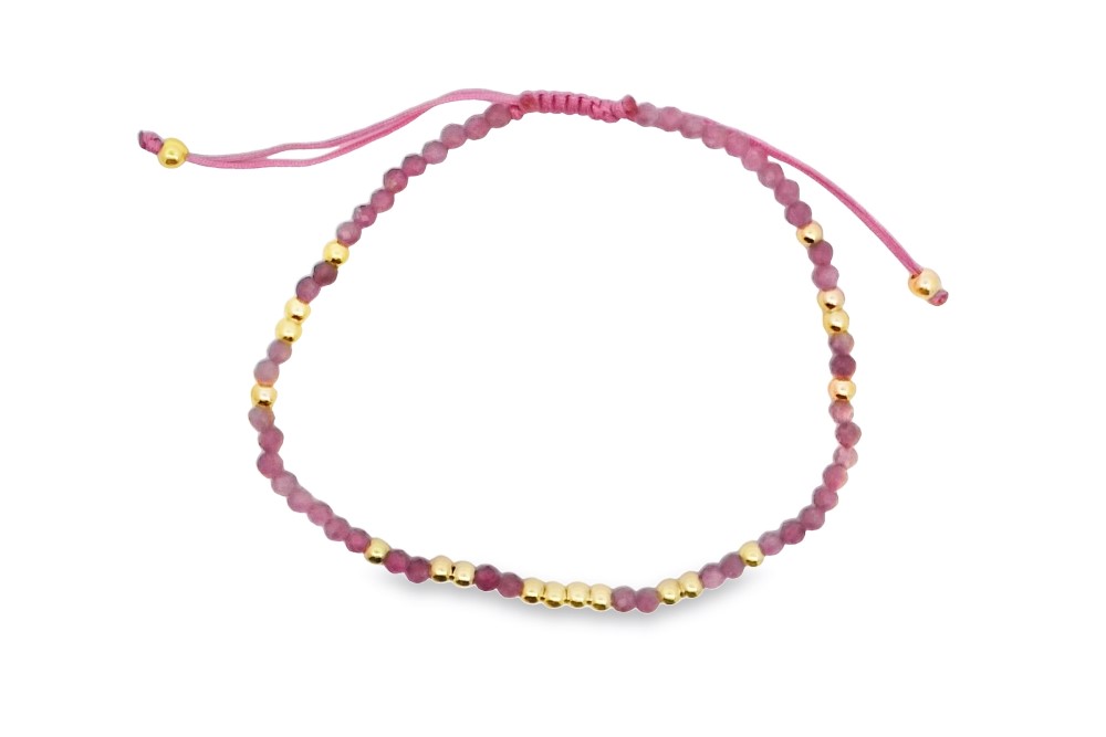 Pulsera plata 925 piedras semipreciosas cierre ajustable cordón macramé
