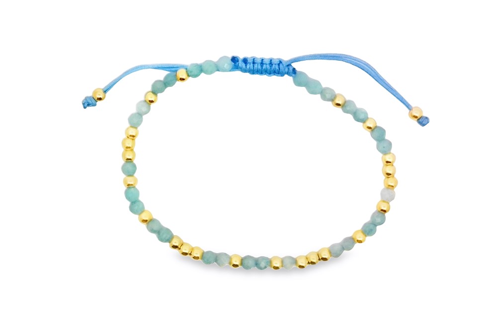Pulsera plata 925 piedras semipreciosas cierre ajustable cordón macramé