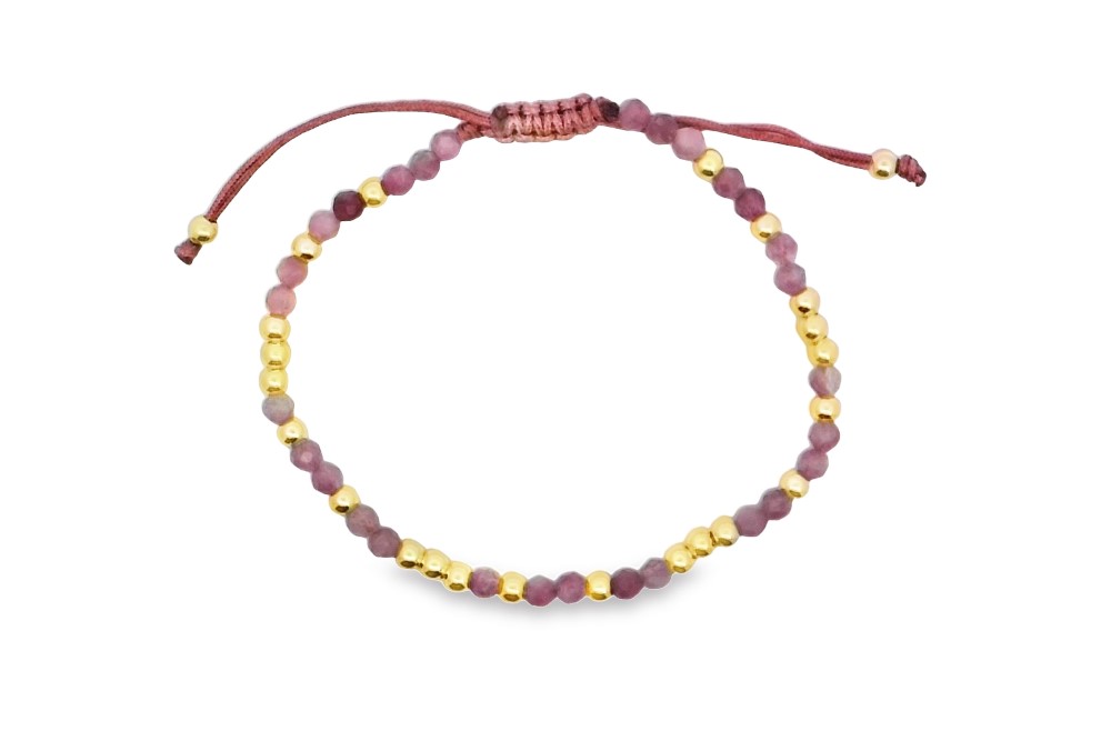 Pulsera plata 925 piedras semipreciosas cierre ajustable cordón macramé