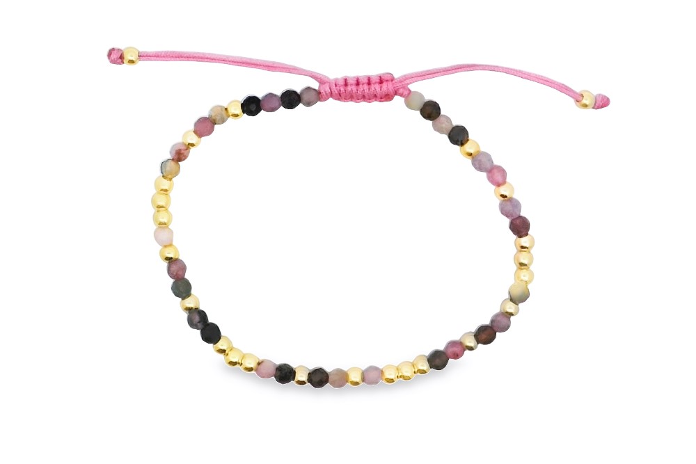 Pulsera plata 925 piedras semipreciosas cierre ajustable cordón macramé