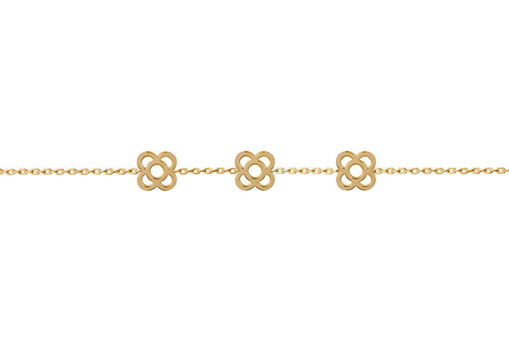Sterling silver three flower of barcelona bracelet