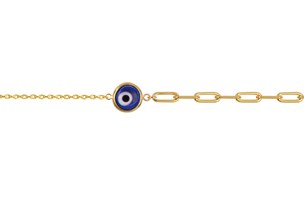 Sterling silver turkish eye enamel bracelet