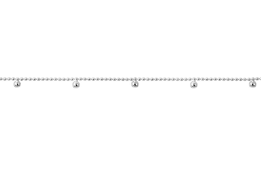 Sterling silver 2.5mm beads anklet
