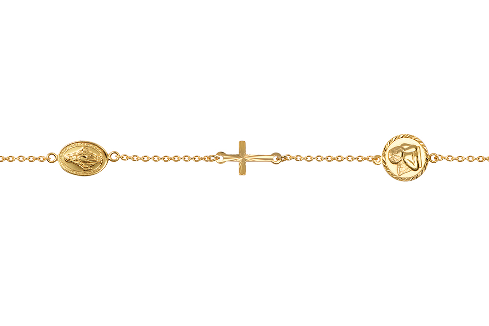 Sterling silver religious bracelet