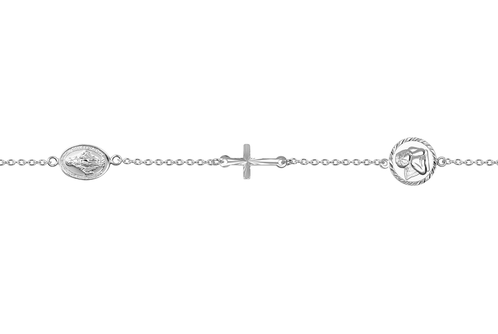 [17402B16A3PL] Sterling silver religious bracelet (Sterling silver)