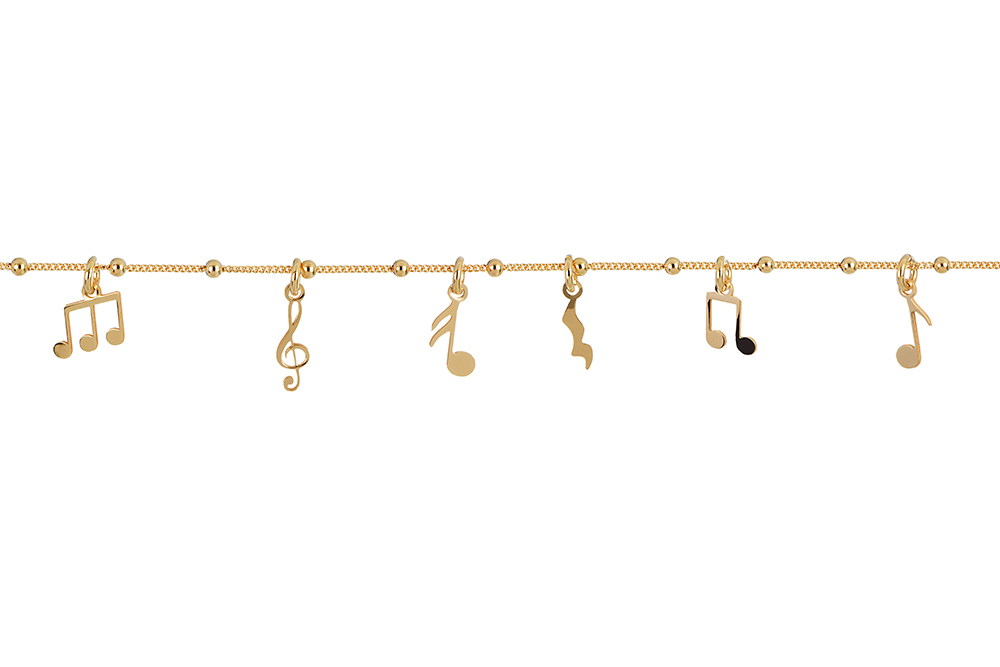 Pulsera plata 925 notas musicales