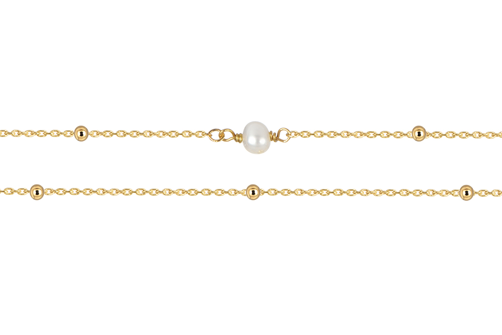 Pulsera plata 925 perla 5mm