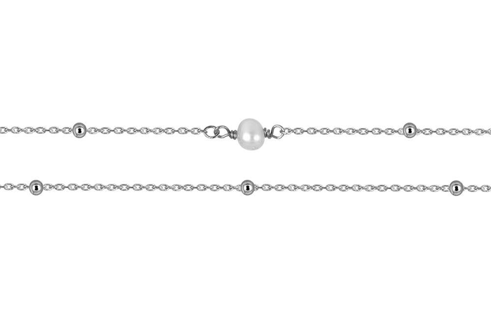 925 sterling silver bracelet with 5mm pearl