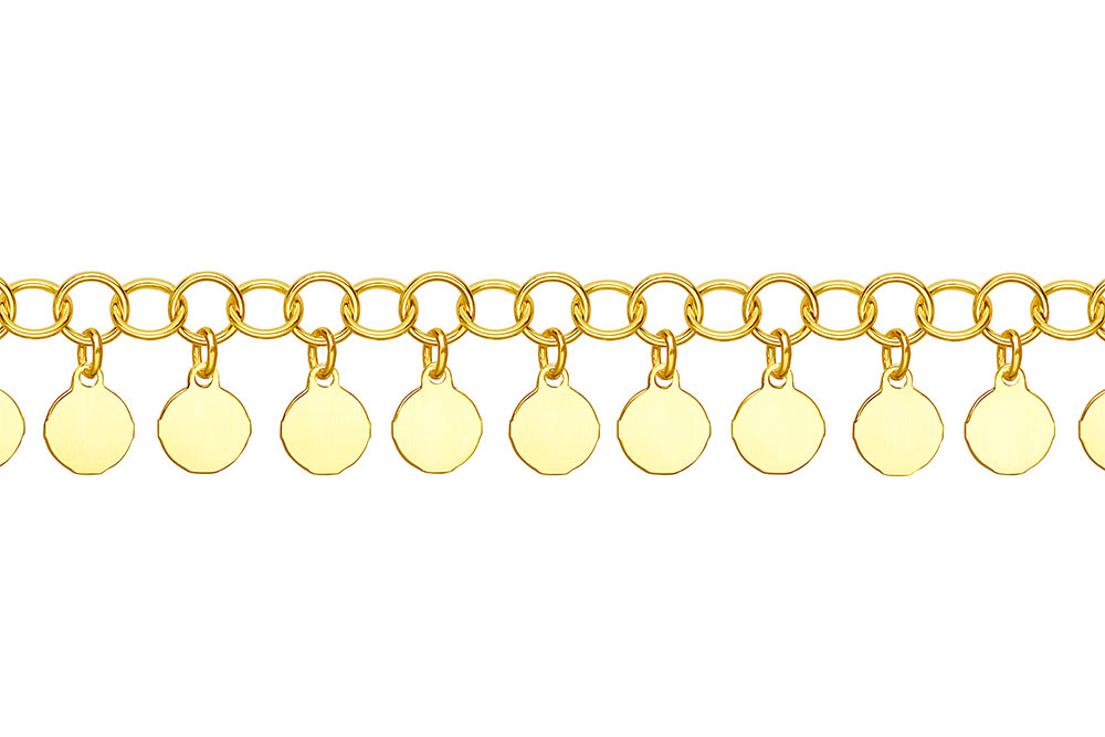 Sterling silver bracelet with mini plates charm