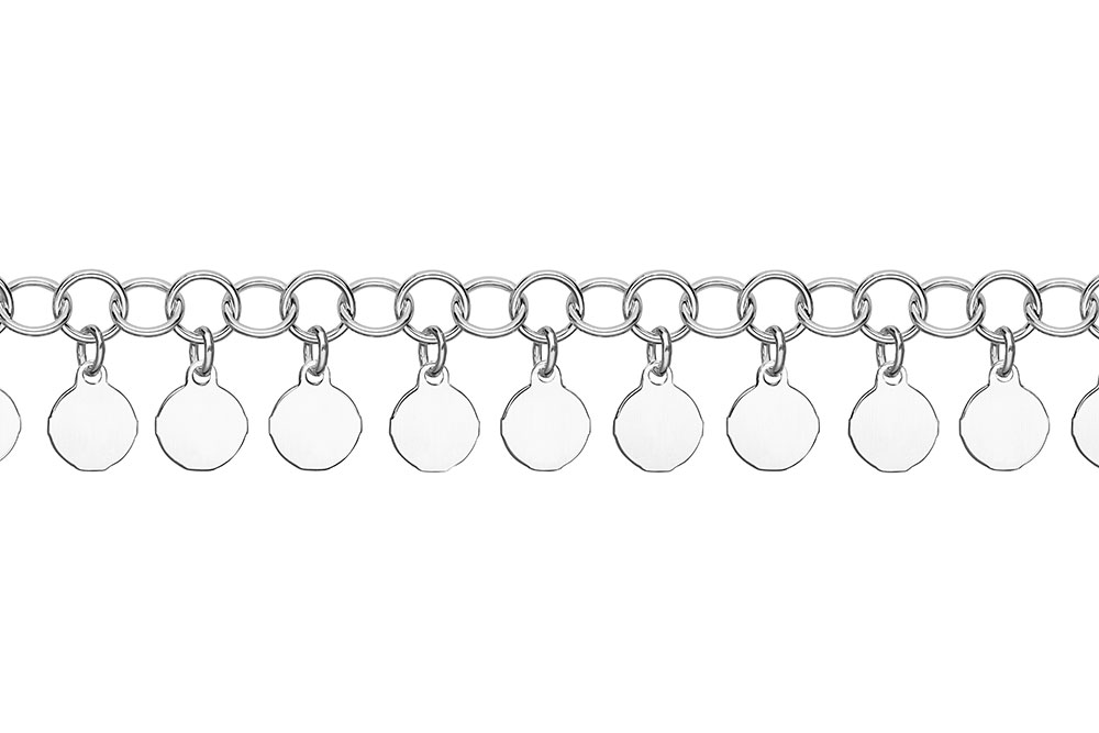 Pulsera plata 925 mini placas colgantes 4mm