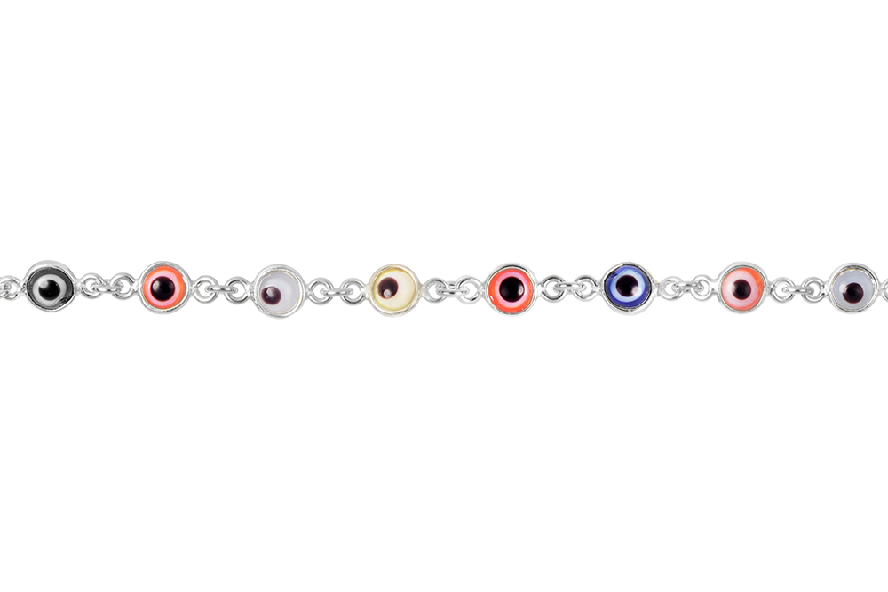 Sterling silver enamel turkish eye bracelet
