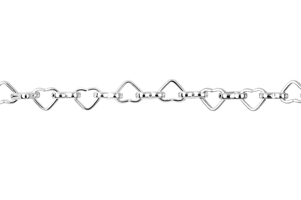 Sterling silver 5x6mm hearts bracelet
