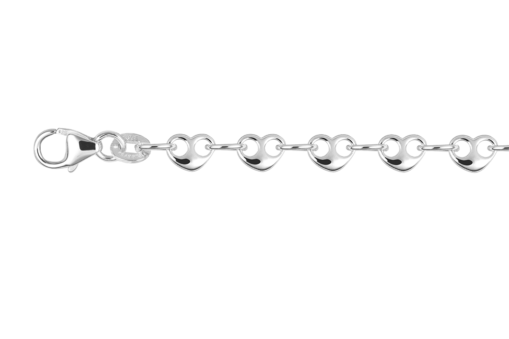 [17974B16E3PL] Sterling silver horizontal cross bracelet (Sterling silver)