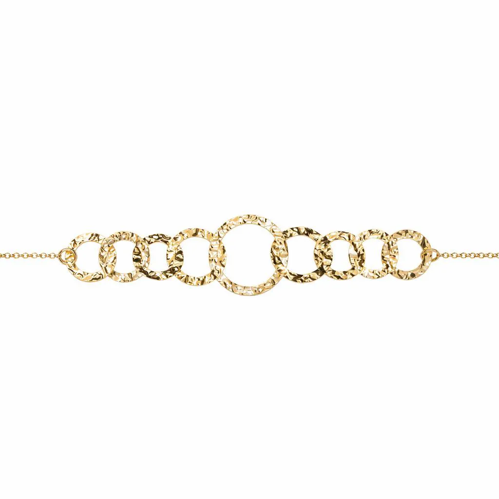 Sterling silver hammered flat circles bracelet