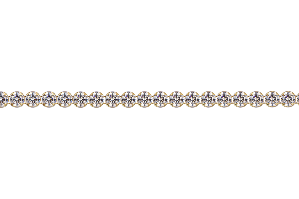 [18117B16E3ZBLDO] Sterling silver 3mm zirconia tennis bracelet (White, Gold plated)