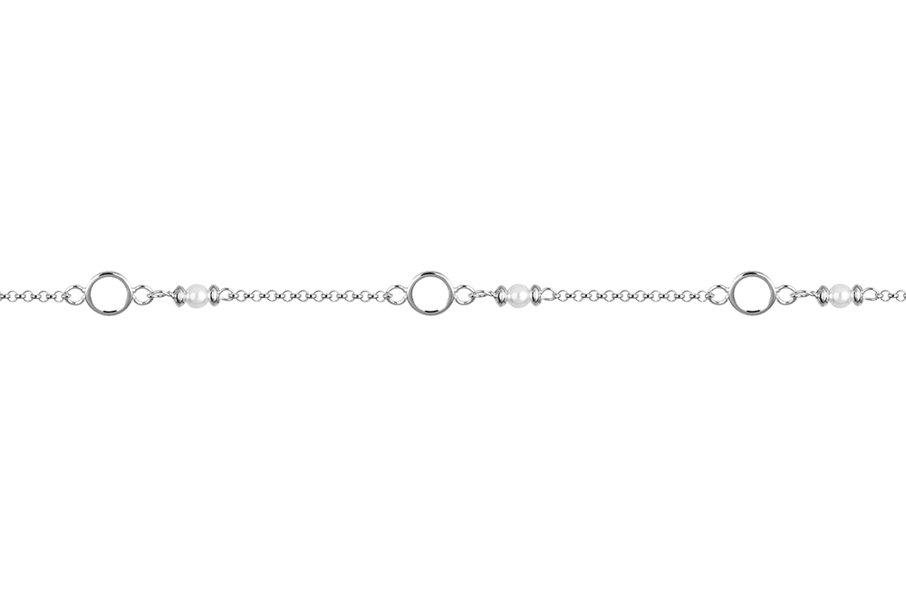 Pulsera plata 925 circulos 5x2mm