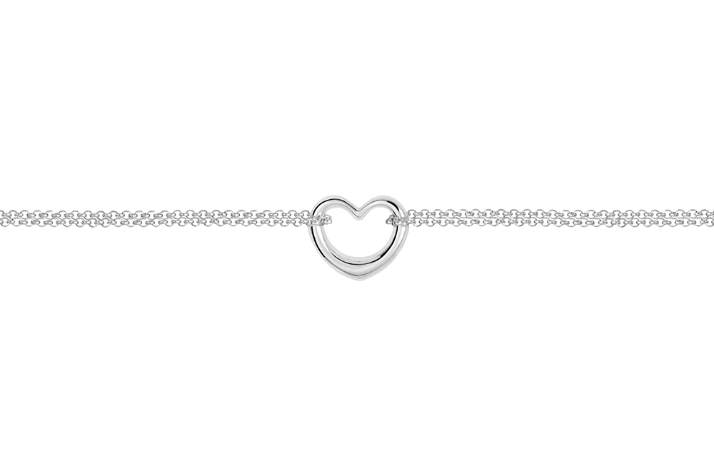 Pulsera plata 925 corazón 12x14mm