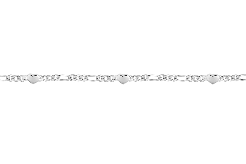 Sterling silver 5mm heart bracelet