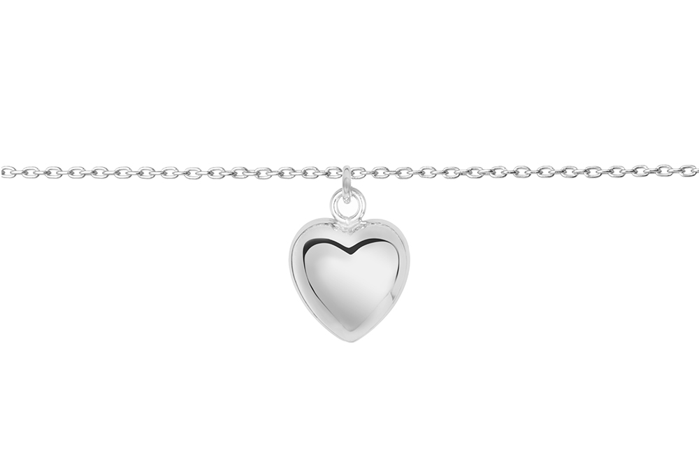 Pulsera plata 925 corazón 14x12mm