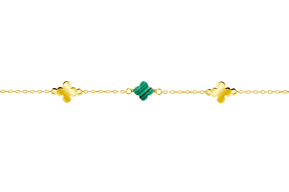 Pulsera plata 925 flor 6x6mm intercalada