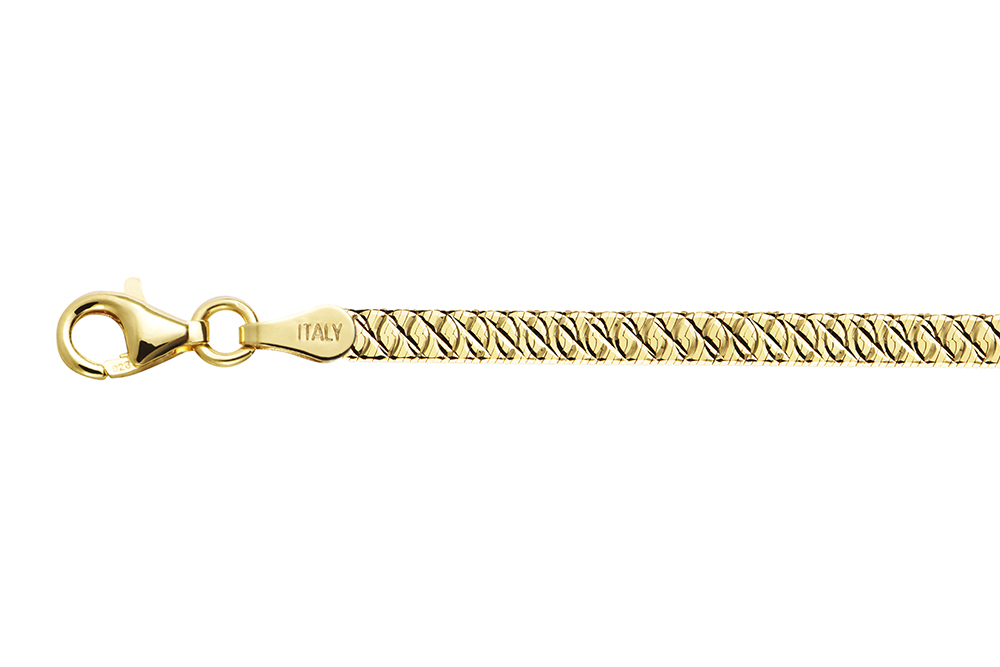 Sterling silver flat 050 snake chain bracelet
